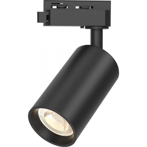 Éclairage sur rail LED - Spot sur rail - Basto - Culot GU10 - Monophasé - Rond - Aluminium noir mat (1/5)