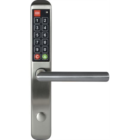 Zutrittskontrollsystem, Langschildbeschlag EasyKey Slim, PZ 88, Edelstahl ÖNORM (1/5)