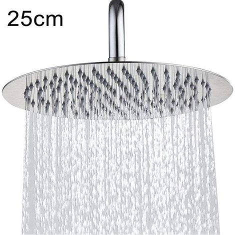 Runder Duschkopf 10 Zoll 25 cm ultradünner Hochdruck-Regenduschkopf, verstellbar