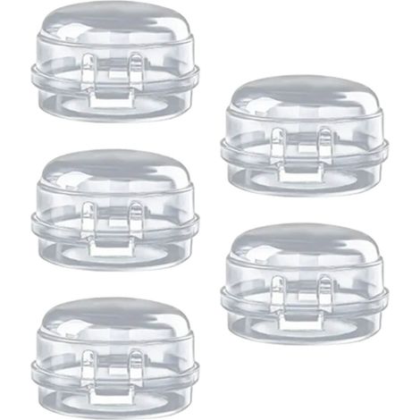 Lot de 5 protège-boutons de cuisinière transparents, sans danger pour les bébés et les enfants. (1/5)
