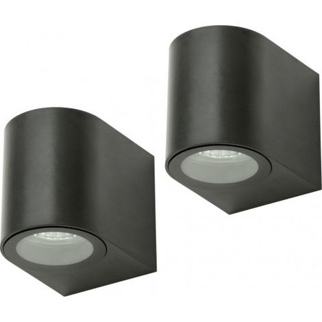 Litecraft Wye Wall Light Outdoor Up or Down IP44 LED Fitting in Black - 2 Pack (1/5)