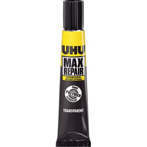 UHU Max Repair Power – Extra starke und flexible Klebstoff, transparent, ideal für Schuhe, Gummi, Leder, Tube 20g