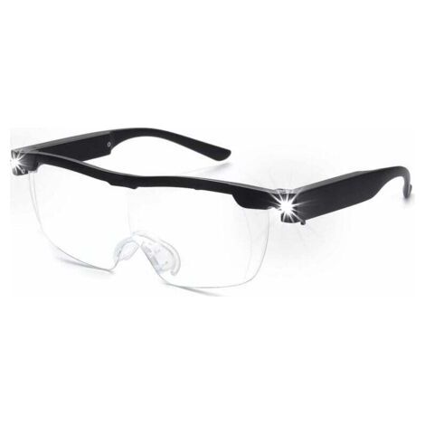 BUNTHAUS Loupe à 160 % fonctionnant sur piles avec lumière LED Loupe puissante Lunettes mains libres pour le travail de près, l'artisanat, la bijouterie, la lecture et la relaxation (1/4)