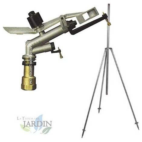 Kit aspersor Ibis agrícola 1'' circular 360º 13-23 m, presión 1,5-5 Bar, incluye trípode metálico (1/4)