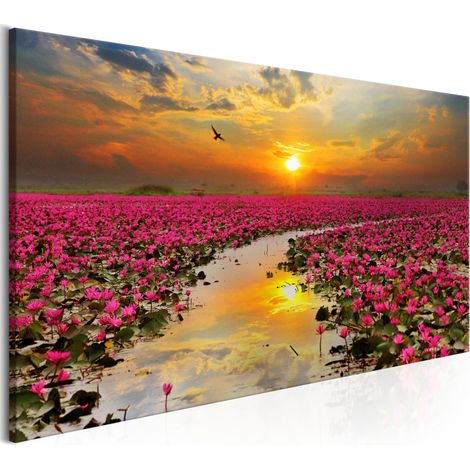 Tableau Imprimé "Lily Field Narrow" 50 x 150 cm (1/2)