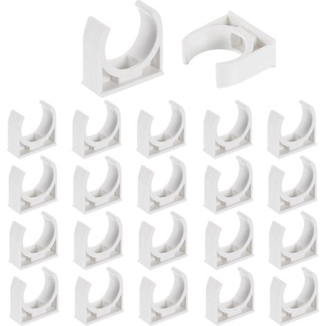 24Pcs Attaches de Tuyau D'eau en PVC, Fixations en Forme de U pour Tuyaux, Support de Tube D'irrigation pour 25mm OD, Support de Tuyau, Blanc (1/5)