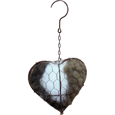 Handmade Alpaca Fiber Bird Nesting Heart – Winter Tree Shelter, Hummingbird Nest Box, Garden Art Birdhouse, Gifts for Bird Lovers (1/5)