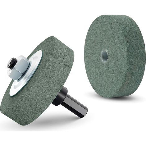 Jeu de Meules en Chlorure de Silicium, Meule Pour Meuleuse D'établi, Adaptée à L'affûtage de Couteaux, L'ébavurage, le Meulage de Joints Soudés, la Gravure et le Polissage, Etc(Vert) (1/5)