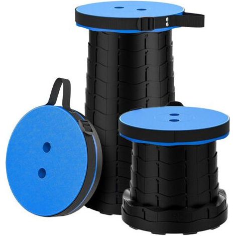 Taburete plegable portátil, taburete retráctil de segunda generación, taburete de camping para pesca/barbacoa/actividades en interiores/exteriores, carga máxima 150 kg. (1/5)