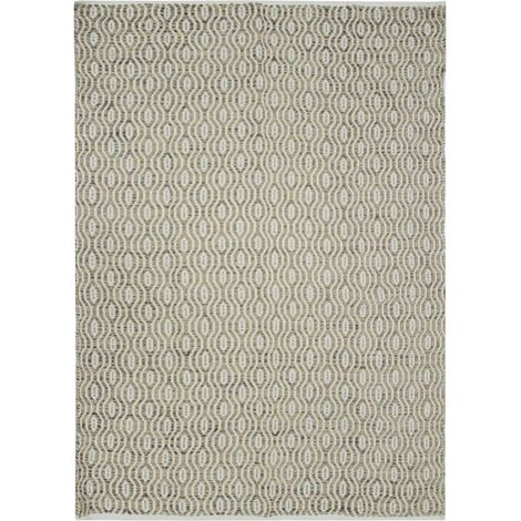 TERRA COTTON GÉO - Tapis 100% coton géométrique écru-sable 190x290 (1/5)