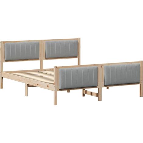 Lit double,Lit adulte,Cadre de lit avec tête de lit Marron et gris clair 160 x 200 cm CFW441746 (1/5)