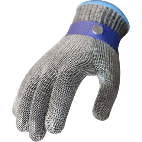 1 Gant de protection, maille acier inoxydable, niveau 5, résistant coupures, taille XL, cuisine boucherie (1/5)