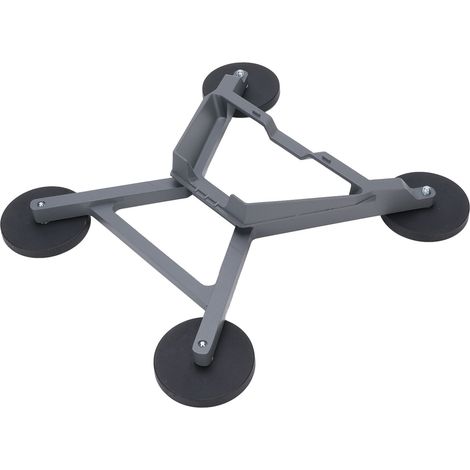 Support à ventouse rectangulaire pour antenne satellite, angle réglable, pour toit ouvrant de voiture ou camping-car, pour réception de signaux mini, en alliage d'aluminium gris. (1/5)