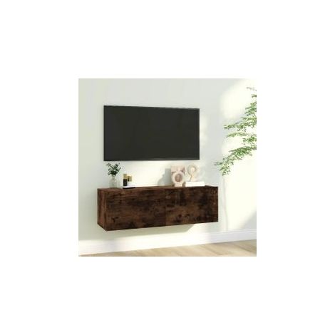 Armoire murale TV Chêne fumé 100x30x30 Bois d'ingénierie (1/5)