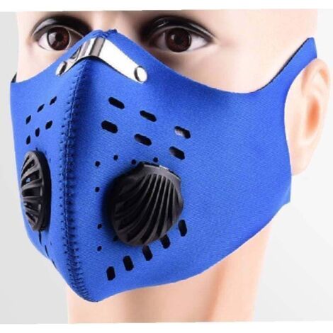 Masque de protection anti-pollution de qualité militaire Protège contre le smog, les gaz d'échappement, la poussière et le pollen blue (1/2)