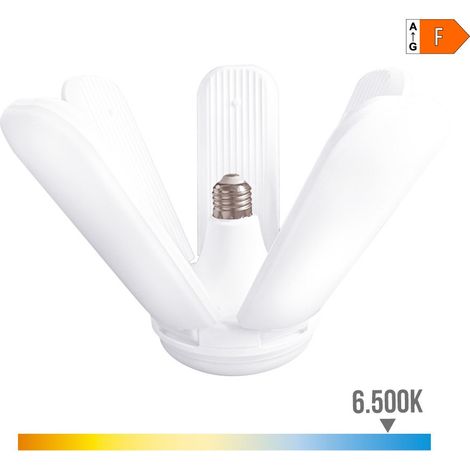 Lampadina LED multidirezionale con 144 LED E27 (45W 6500K 4265lm) con ali pieghevoli IP20 Ø385x125mm colore bianco (1/5)