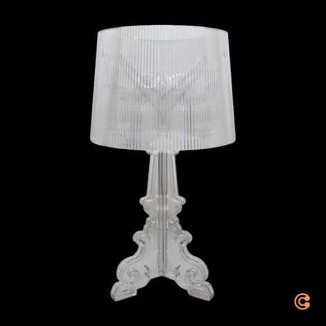 [NEUWERTIG] B-Ware Kartell Tischleuchte Bourgie LED Lampe dimmbar Designer transparent 78cm (1/2)