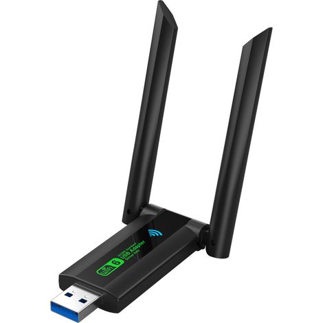 Carte réseau sans fil USB double fréquence 2,4 GHz/5,8 GHz, portée 1200 m, récepteur de signal Wi-Fi pour ordinateur portable et de bureau (1/5)