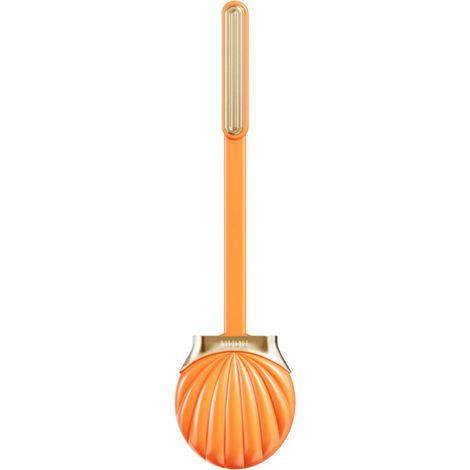 Ensemble brosse et support pour salle de bain, tête de brosse flexible avec poils en silicone, format compact pour un rangement facile (orange)-AquaForge (1/5)