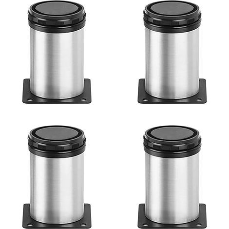 Möbelfüße aus Edelstahl, verstellbare Tischbeine aus Metall für TV-Ständer, Bänke, Esstische, Stühle, Schränke, 4er-Set (8 cm) (1/5)
