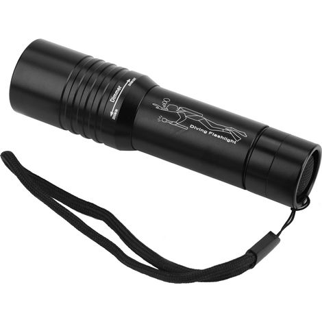 Lampe torche de plongée sous-marine portable à LED 1200 lm avec zoom, étanche et alimentée par batterie. (1/5)