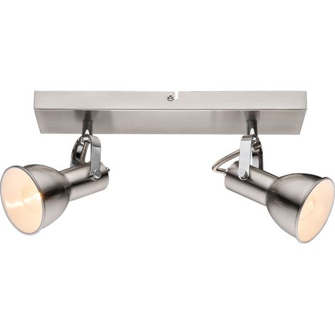 Plafoniera Faretti Apparecchio Mobile In Metallo Nichel Bianco Opaco Soggiorno Camera Da Letto (1/2)