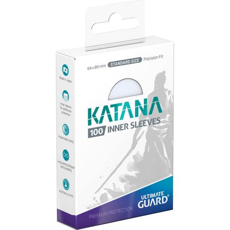 Ultimate Guard Katana - Manicotti interni, misura standard, trasparenti, 100 pezzi (1/4)