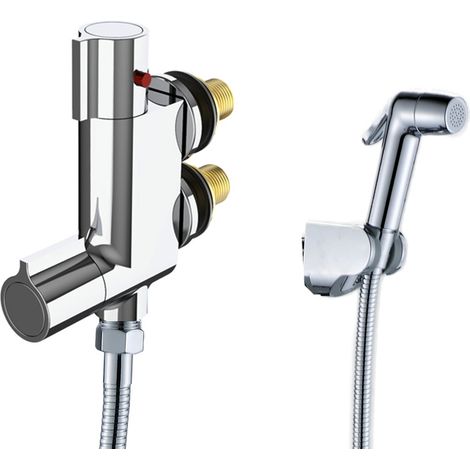 Bidet-Dusche-WC-WC-Sprüher mit Thermostatmischer, WC-Handbrause Komplettset, WC-Duschkopf mit Schlauch