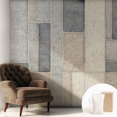 Papier peint intissé avec imprimé pour intérieur moderne application facile a motif - Colle incluse gratuite Mosaïque géométrique 250x250 cm (1/5)