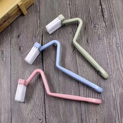 Set di 3 spazzole per la pulizia del WC, spazzole decorative riutilizzabili con testina piccola e curva, accessori per la pulizia profonda del bagno. (1/4)