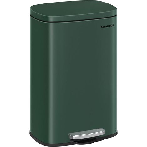 Pattumiera a pedale da 50 litri con secchio interno in plastica coperchio a chiusura ammortizzata antiodore verde 120007190