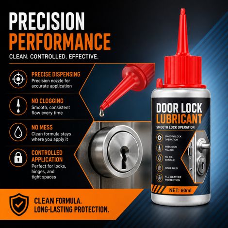 KineShineX door lock maintenance and lubricating powder reduces friction and noise, keeping locks smooth and suitable for security doors and padlocks. (1/4)