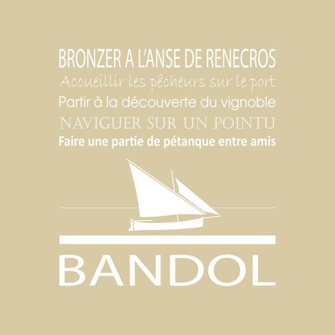 Tableau sur toile Bandol beige 30x30 cm - Impression sur Toile Murale Décorative - Image imprimée en HD sur Toile - Toile sur Châssis en Bois FSC - Fabriqué en France