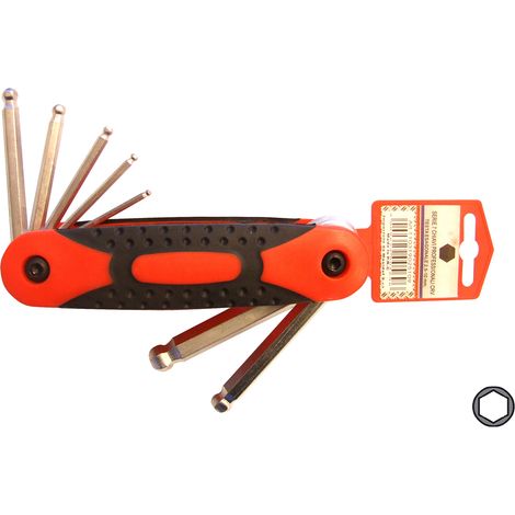 Chiavi Esagonali Testa Tonda Tascabile a Coltello 2.5 - 10 mm Pz 7 Masidef