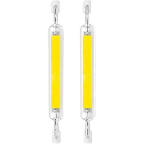VURAHOME - Pack de de 2 ampoules LED R7s 10 W 118 mm à intensité variable, XU, Double culot, Halogène 80 W, 120 V, Type J, Projecteur R7s 6 000 K, éclairage paysager, Blanc froid, 118 mm - (1/4)