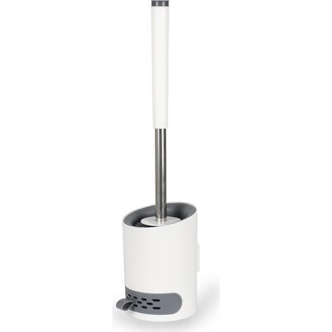Brosse WC sans angle mort manche long brosse souple sur pied kit de nettoyage salle de bain double usage (1/2)