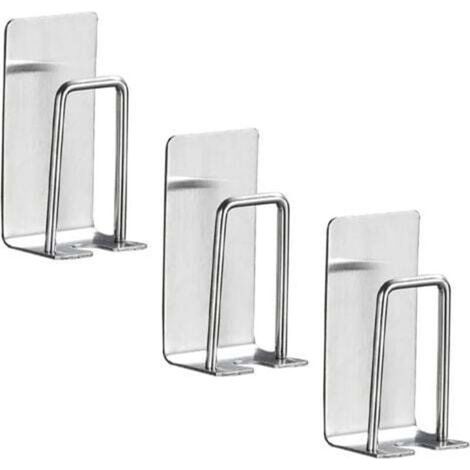 Pair Porte-brosse à dents électrique en acier inoxydable, trois, rangement mural pour brosse à dents de douche, gain de place, pour salle de bain