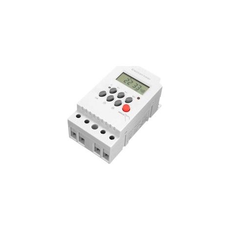 220V 25A minuterie programmable numérique Rail minuterie électronique contrôleur de commutateur de temps avec horloge d'affichage LCD - blanche - blanche (1/5)