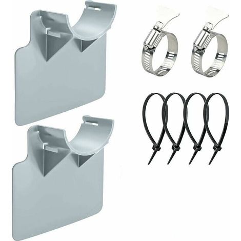 2 Supports de Tuyau de Piscine, pour tuyaux de 30 mm à 38 mm, compatible avec les piscines Intex et (Gris)