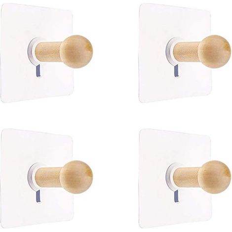 Kleiderhaken aus Holz, Ast-Wandhaken, Holzhaken für Mäntel, Bademäntel, Hüte, Handtücher, Schlafzimmerdekoration, 4 Stück (1/5)
