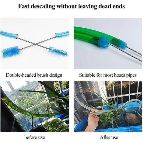 Brosse longue et flexible pour le nettoyage des tubes, brosses à poils doubles flexibles en acier inoxydable pour filtres d'aquarium (1/3)