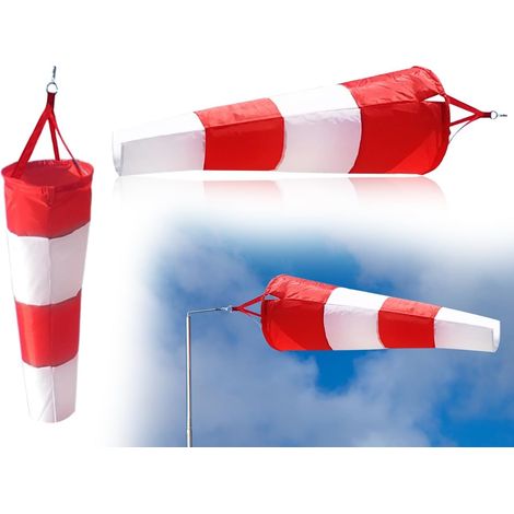 Windsock for Outdoor, Garden Wind Vane Bag, Windsock Indicator for Wind Measurement with Striped Polyester Belt (Red and White, 80 cm) (1/5)