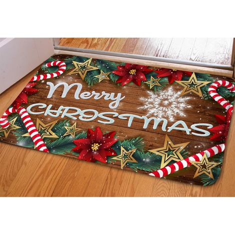 Schneeflocken-Weihnachts-Fußmatte, weiche Matte, rutschfester Teppich, Eingangsbereich (1/3)