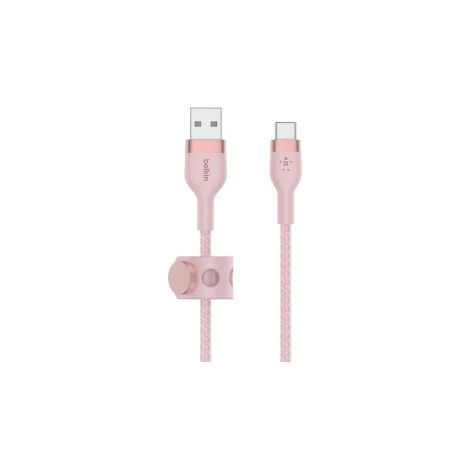 CABLE USB-C A LIGHTNING 1M BELKIN CAA011DS1MPK TRENZADO DE SILICONA 1M COLOR ROSA