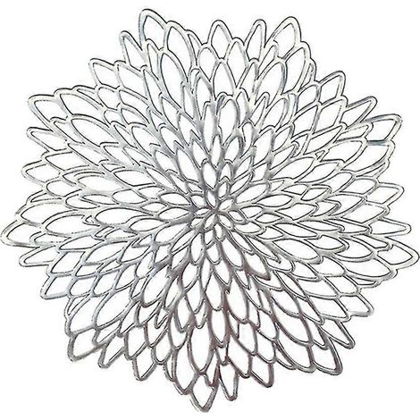 Set de table rond ajouré à motif floral de 38 cm, en PVC résistant à la chaleur, antidérapant et facile à nettoyer, idéal pour la décoration de la cuisine et des fêtes à la maison. (1/5)