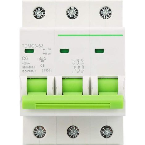 Disjoncteur miniature de type C, disjoncteur à air avec installation sur rail de guidage, disjoncteur 3P, TOMG3-63 3P(25A) (1/5)