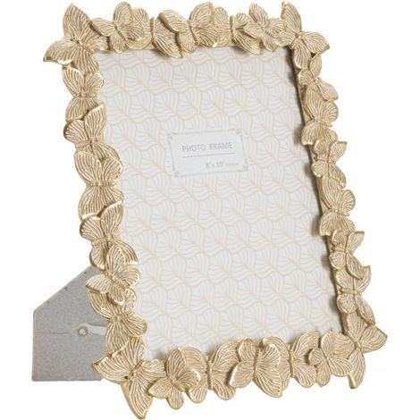 Cornice portafoto Farfalle in resina oro con farfalle a rilievo 20x25