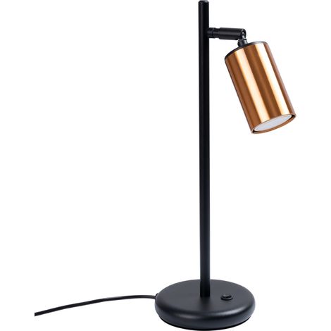 Lámpara de escritorio moderna negra con pantalla de cobre WINX 1xGU10 10W SL.1381 Sollux Lighting (1/5)