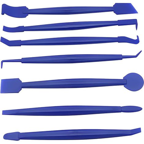 Raclette Flexible avec Fente pour Courbes, 7PCS Outils pour Vinyle D'habillage de Voiture, Raclette pour Bordure de Film Auto, Raclette en Vinyle Anti-Rayures pour Emballage de Voiture(Bleu) (1/5)