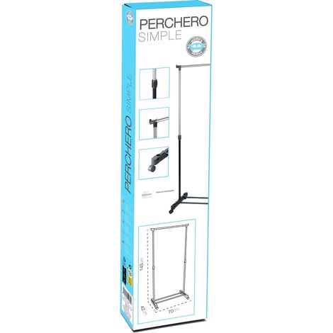 DK HOME PERCHERO METAL CON RUEDAS 80 x 43 x 90-160 cm (1/5)